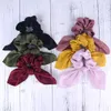 Hair Rubber Bands L Scrunchies Satin Silkrabbit Bunny Uszy Bow Bowknot Scrunchie Bobbles Elastic Ties Ponytail Uchwyt do WOR BDESYBAG AMEO7