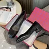 Yeni Kadınlar Orta Toplu Elbise Ayakkabı Tasarımcısı İlkbahar ve Sonbahar Deri İşyeri Moda Kalın Topuk Ayakkabı 34-41 yarda topuk yüksekliği 3.5cm