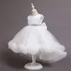 Девушка платья сетка пряжа цветочный лук сладкий рукавиц хвост пушистая принцесса свадьба для 220908