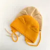 Neue süße Herbst und Winter Baby Strickmütze einfarbig Katzenohren Baby warme Gehörschutz Beanie Hüte