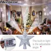 Рождественские украшения нашево -звезда Topper Topper Led Top Top Snoflake Decor Decor Holiday Рождественский орнамент 220908