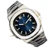 PP Rose Gold 316L Stal nierdzewna luksusowa niebieska data wybierania automatycznego ruchu mechanicznego zegarki 5711 zegarek