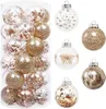 Decorações de Natal Outros suprimentos para festas de evento 24pcs ornamentos de bola de plástico transparentes