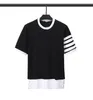 Camisetas masculinas 2022 Summer Men T-shirt algodão de algodão curto camiseta casual correspondente listrado slim top coreano design grande tamanho diário desgaste