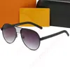 2022 Ny varumärkesdesigner Vintage Oval Pilot Solglasögon Kvinna Retro Clear Lens Eyewear Square Letter Printing Sol Glasögon för kvinnlig Male UV400 Lunette de Soleil 251