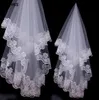 Voiles de mariée en Tulle romantique, dentelle blanche ivoire, bord appliqué, voiles de mariage courts pour mariées, accessoires pour cheveux pour femmes, AL2316