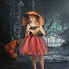 Occasioni speciali Vestito da tutu per ragazze di Halloween Tutu arcobaleno per bambini Costume da festa di carnevale Abiti in tulle con cappello Scopa Zucca Mostro Cosplay 220908