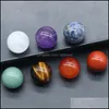 Pierre 12Mm 16Mm 20Mm Boule Ronde 7 Chakras Ensemble Pierre Naturelle Yoga Méditation Ornements Perles Énergie De Guérison Charmes Crysta Dhseller2010 Dh1Px