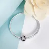 Poetic Blooms Clasp Snake Chain Charms Bracelet Authentic 925 Sterling Silver Women Wedding Jewelry For pandora girlfriend Gift Beads Bracelets