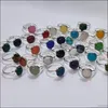 Solitaire Ring Sier banhado anel de cristal natural Rose Quartz Gem Stone Rings Made Bohemian Jewelry Gift Moda Moda DHSELLER2010 DHO2P