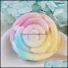 Handgjorda tvål Colorf Rose Essential Oil Soap Round Oil-Control Bath per Rainbow Handgjorda fuktgivande tvålar 100g Drop Leverans 2021 H DHQAC