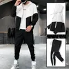 Menina de pista masculino Casual Casual Casual Calça 2022 Moda Harajuku Hoodies Sportswear Homme Recurso de corrida Set Streetwear Plus