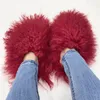 Winter Designer Women Wool Slippers Fur Integrated Warm Snow Boots Long Plush Slides Shoes