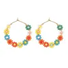 Boucles d'oreilles cerceau Go2Boho 2022 marguerite boucle d'oreille Miyuki perles coloré fleur cerceaux pour femmes à la main perlé oreille anneau été bijoux