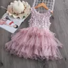 Fille robes robe pour fleur dentelle sans manches dos nu princesse été mariage anniversaire demoiselle d'honneur fête robe formelle enfants Ches