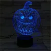 Halloween Toys Pumpkin 3D Acr￭lico L￢mpada de mesa Halloween Decora￧￣o do feriado Touch Controle remoto LED LED Ilus￣o Night Light Hologram Lamp 220908