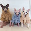 Costumi per gatti Sfinge invernale Devon Rex Vestiti per gatti senza peli Feltro Addensare Giacca scozzese calda Abbigliamento in pile polare Vestiti per gatti per gatti sphynx 220908