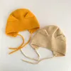 Neue süße Herbst und Winter Baby Strickmütze einfarbig Katzenohren Baby warme Gehörschutz Beanie Hüte