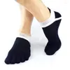 Spor çorapları 1pair erkekler pamuk beş parmak koşu ayaklanabilir nefes alabilen kalsetinler ayak bileği kısa çorap