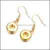 Charm Fashion Lady 12Mm 18Mm Snap Button Charms Earrings For Women Gold Sier Plated Metal Jewelry Drop Delivery 2021 Dhseller2010 Dh7J9