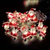 Décorations de Noël LED Guirlandes lumineuses en cuivre Décor pour la maison Petite lanterne Père Noël Flocon de neige Lumière Ornements Année