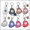 Keychains Noosa Heart Colorf PU CAIL CANTECIMENTO SNAP SNAP BOTNES DE 18MM BONTNES UNISSISEX SACO DE BACA DE