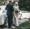 Elegantes Meerjungfrau-Hochzeitskleid mit Stehkragen, echte Fotos, lange Ärmel, Spitze, Bohemian-Stil, rückenfrei, Boho-Hochzeits-Brautkleid nach Maß