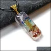 Colares pendentes resina retrô reiki cura lascas colorf pingente de pedra chakra orgone pingentes pendum amet orgonit dhseller2010 dheq2