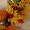 Faux Floral Greenery Artificial Pumpkin Maple Leaf Pines Wreath Halloween Decora￧￣o de Natal A￧￣o