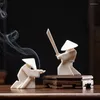 Fragrance Lamps Creative Chinese Ceramic Samurai Knight Table Decoration Household Incense Burner Tray Holder