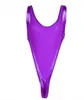 Donne sexy metallizzato lucido Catsuit Costumi Body High Cut Backless Lingerie erotica Body Monokini Perizoma Costume da bagno Costumi da bagno Orsacchiotti Body