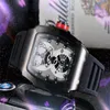 Mens Quartz Movement 43mm Watch Designer Style Sports Clock مقاومة للماء من الفولاذ المقاوم للصدأ حزام مطاط مطاط مضيئة في ساعات الاتجاه