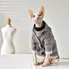 Костюмы для кошек эластичный кост кошки сфинкс наряды осень зима Devon Rex Pet Apparel Утолтая теплая безволосочная одежда для кошек для кошек сфинкс 220908