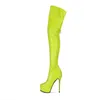 Boots Arden Furtado 2022 Fashion Awumn Women Women Sexy High Heel 15 см на коленях Green Orange Platform T Большой размер 220906