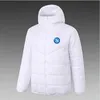 S.S.C. Napoli Men's Down Hoodie Jacket Winter Loisking Sport Mabinet Full Zipper Sports Outdoor Warmshirt Logo Custom Custom