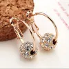 Backs Earrings Megin D Crystal Zircon Lucky Ball Luxury Ear Cuff Pendientes Aretes Stud For Women Girls Fashion Jewellery Friends Gift