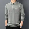 Męska marka Polos Spring Autumn Vintage koszulka Wysokiej jakości bawełniana koszulka Homme Long Sleeve Camisa Odzież T1105 220908