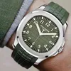 8215 orologi meccanici automatici di uomini arabi luminosi quadrante in silicone naturale marchio di lusso superiore verde data orologi da polso da uomo