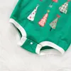 Rompers Baby Boy Girl Weihnachtsbaum gedruckter Strampler Langarm BodySuit 0-24M geboren