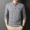 Men's Polos Top Grade Embroidery Polo Shirts For Men Arrival Homme Designer Business Casual Tops Long Sleeve Lapel Tshirt 220908