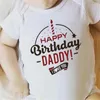 Rompers Funny Graphic Printed Bodysuits One Piece Baby Grow for Infant Toddler Boys Girls Happy Birthday Daddy I Love You Romper Clothing 20220908 E3