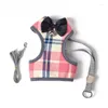 Dog Collars Pet Supplies Leash With Bell Small Cat Breathable Vest Chest Strap Plaid Korean Fashion Tractor Leashes