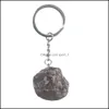 Keychains Natural Rough Stone Quartz Keychain Ring For Women Men Handbag Hangle Car Key Holder Mineral Keyring Jewelry D Dhseller2010 Dhxph