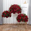 Luxe Rose Hydrangea Artificial Flower Kissing Ball Wedding Tafel Middelpunt Decor Bloem voor Party Stage Road Lead Window 2pcs