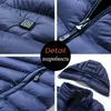 Vestes pour hommes Hommes Hiver Chaud USB Chauffage Polaire Parkas Smart Thermostat Amovible À Capuche Chauffée Veste Imperméable Vêtements 220908