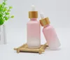 5-100 ml Röhrchen rosa Tropfenglasflaschen Aromatherapie Flüssigkeit für essentielle Massage Ölpipette nachfüllbare Flaschen Bambusabdeckung