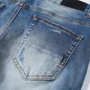 Мужские джинсы вымыты и морщинистые старые дизайнерские отверстия Патч осень и зимние. Новые повседневные тонкие брюки для молодежи226f