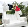 Werbung Schlauchboote Moderne Luxus-weiße weiße Hüpfburgrutsche mit Kletterwand Moon BounceHouse Blow Up Jump Bouncer für Hochzeit