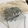 Abendtaschen Silber Pailletten Damen Schulter Quaste Kette Damen Dinner Party Clutch Geldbörse Handtaschen Luxus Weibliche Kleine Umhängetasche