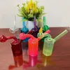 Smoking Accessories Wholesale protable colorful mini Painting glass oil rig bong water pipe Ash Catcher Hookah